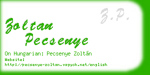 zoltan pecsenye business card